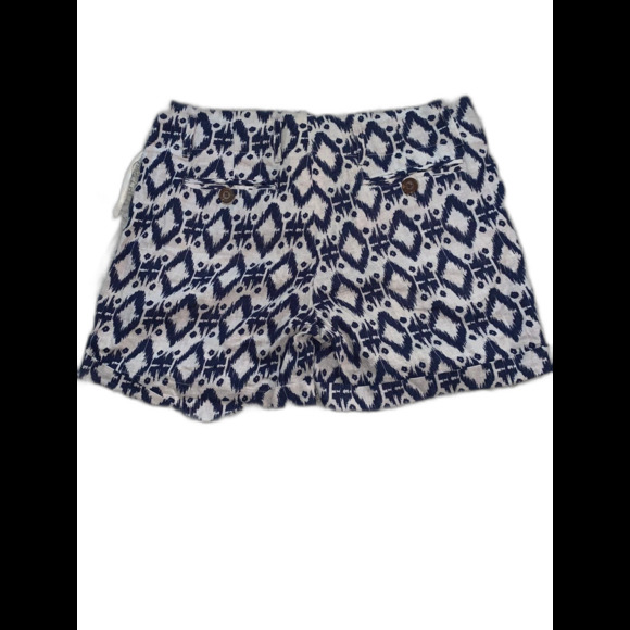 NWT Kenar Linen Blue & Cream Boho Shorts Size 8 - Picture 5 of 5